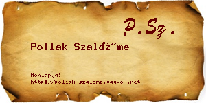 Poliak Szalóme névjegykártya